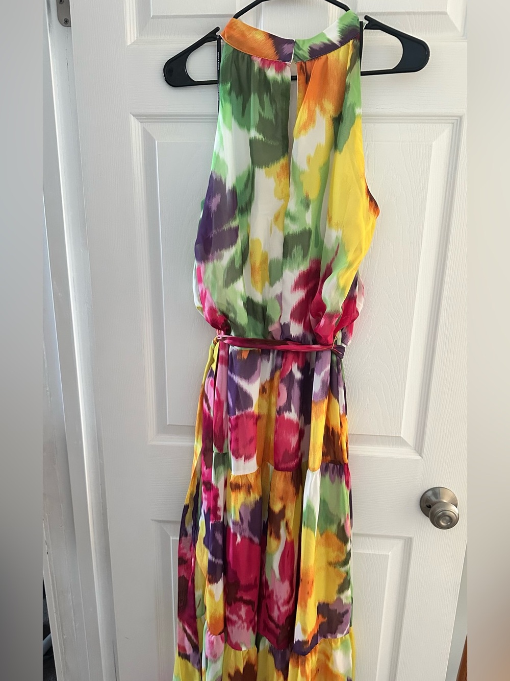 Watercolor Halter Maxi Dress